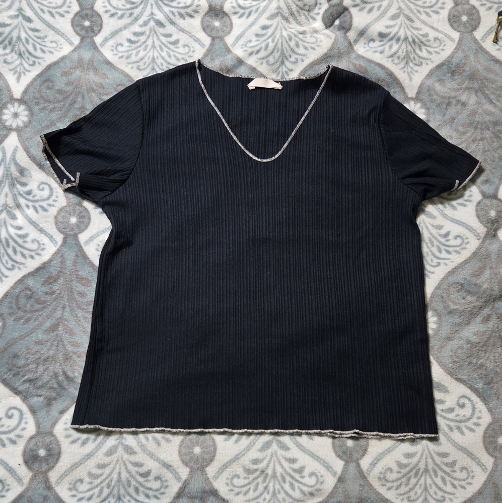 Mango Black and White Top with Elegant Design